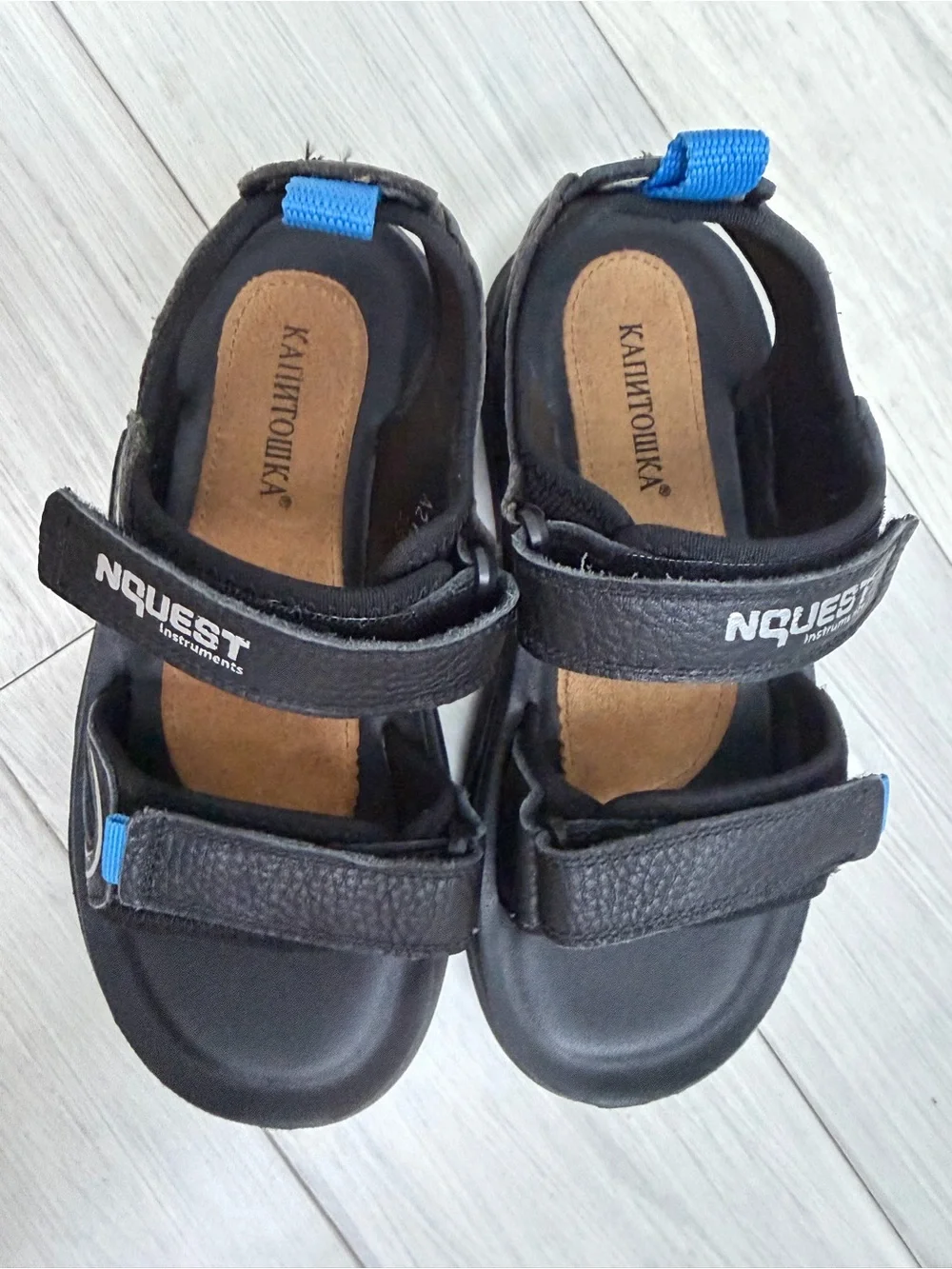 Kids Black and Blue Adjustable Sport Sandals